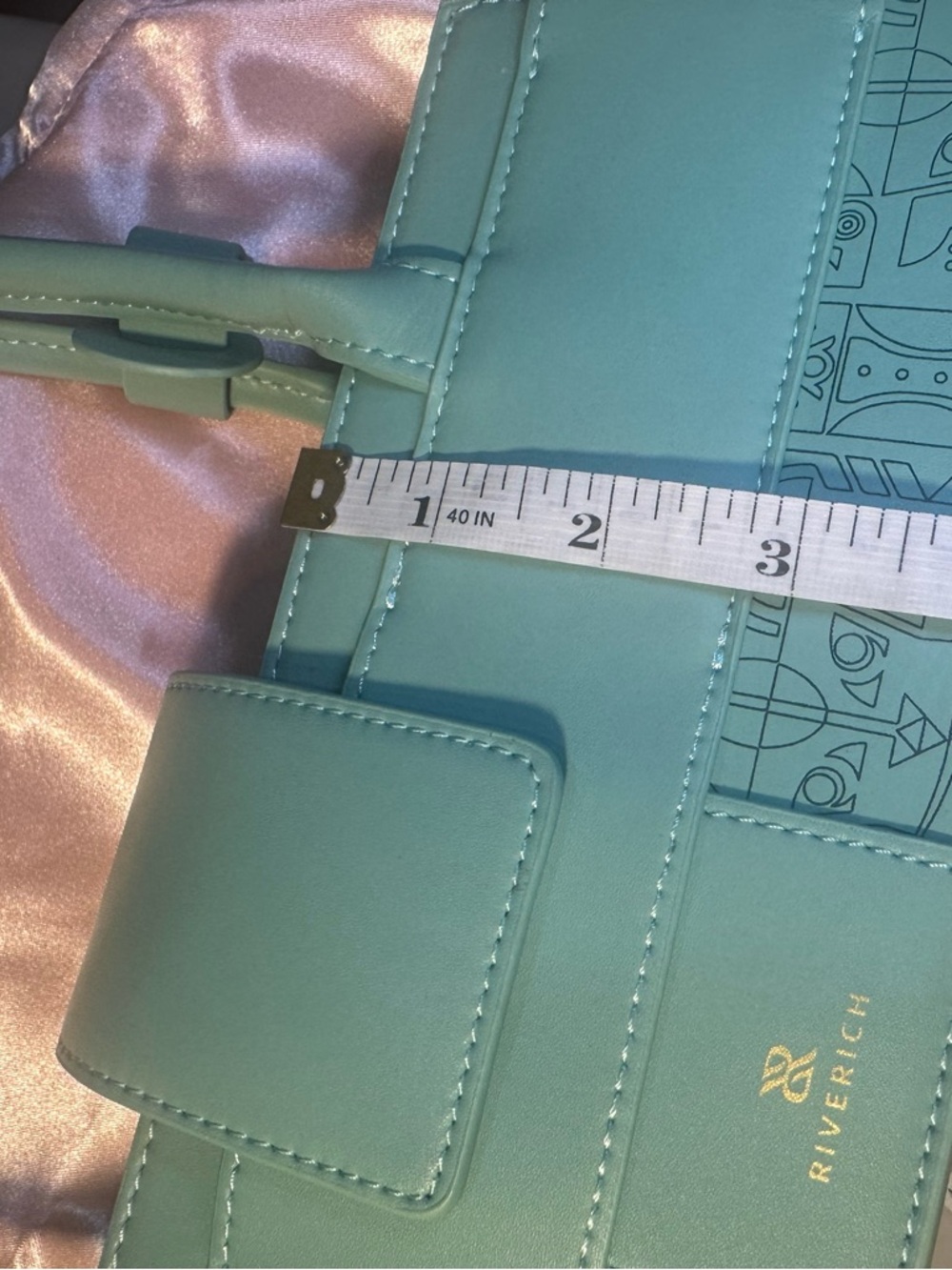 3. NEW Mint Green Leather Tote Bag - Picture 8 of 10